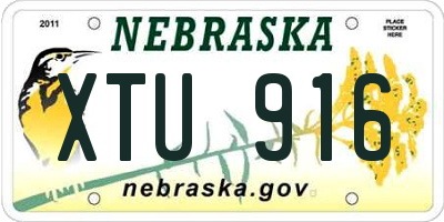 NE license plate XTU916