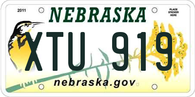 NE license plate XTU919