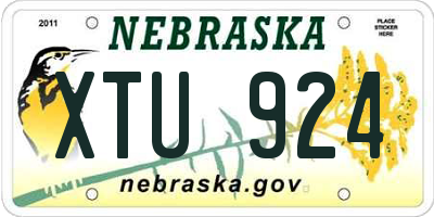 NE license plate XTU924