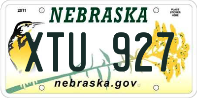 NE license plate XTU927