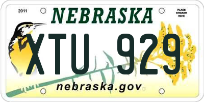 NE license plate XTU929