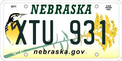 NE license plate XTU931