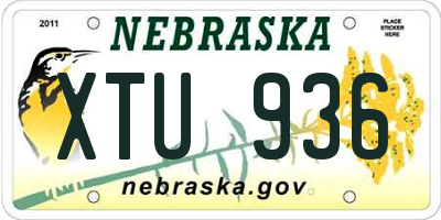 NE license plate XTU936