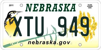 NE license plate XTU949