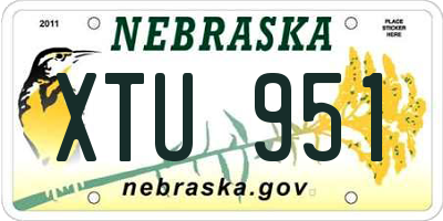 NE license plate XTU951