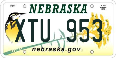 NE license plate XTU953
