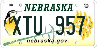 NE license plate XTU957
