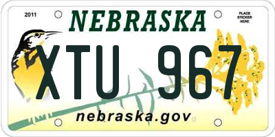 NE license plate XTU967