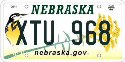 NE license plate XTU968