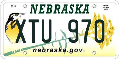 NE license plate XTU970