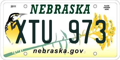NE license plate XTU973