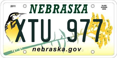 NE license plate XTU977