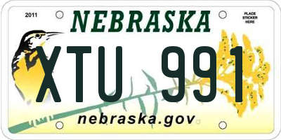 NE license plate XTU991