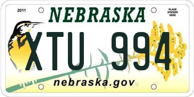 NE license plate XTU994