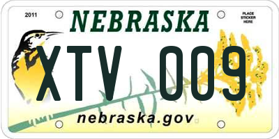 NE license plate XTV009