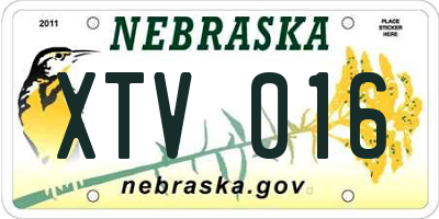 NE license plate XTV016