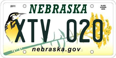 NE license plate XTV020