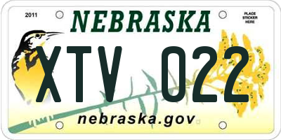 NE license plate XTV022