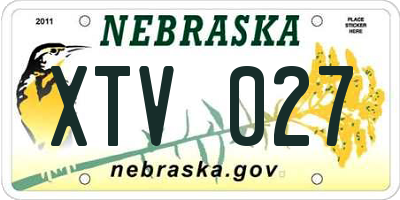 NE license plate XTV027