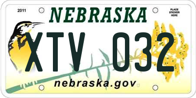 NE license plate XTV032