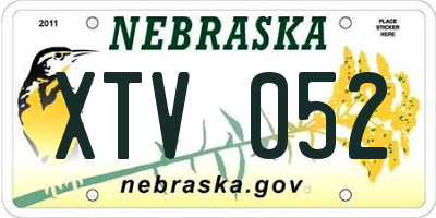 NE license plate XTV052