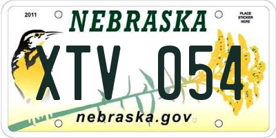 NE license plate XTV054
