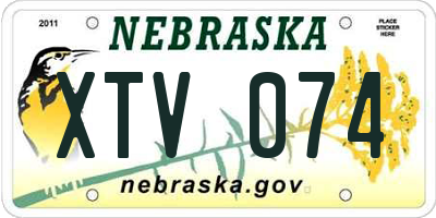 NE license plate XTV074
