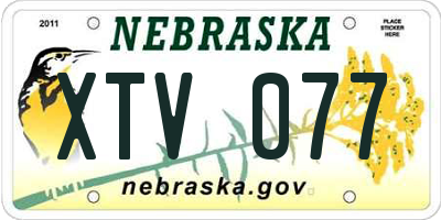 NE license plate XTV077