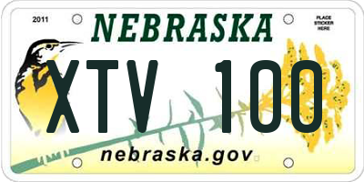 NE license plate XTV100