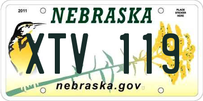 NE license plate XTV119