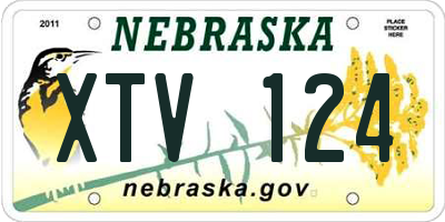 NE license plate XTV124