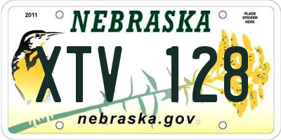 NE license plate XTV128