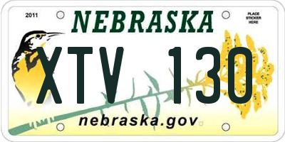 NE license plate XTV130