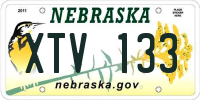 NE license plate XTV133