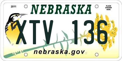 NE license plate XTV136