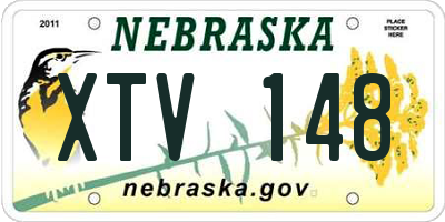NE license plate XTV148