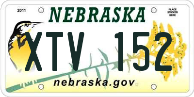 NE license plate XTV152