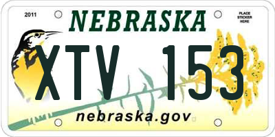 NE license plate XTV153