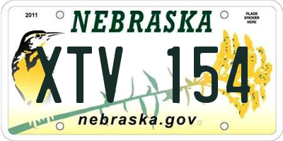 NE license plate XTV154