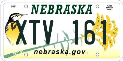 NE license plate XTV161