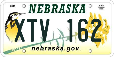 NE license plate XTV162