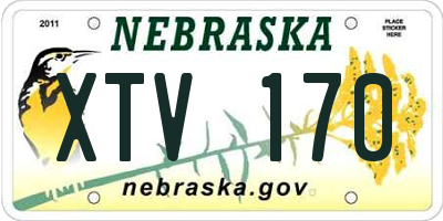 NE license plate XTV170