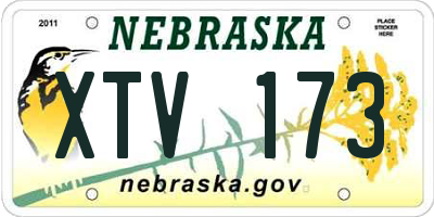NE license plate XTV173