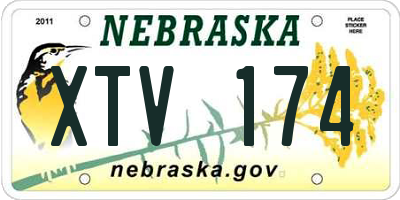 NE license plate XTV174