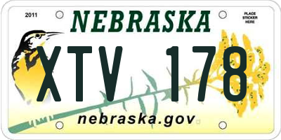 NE license plate XTV178