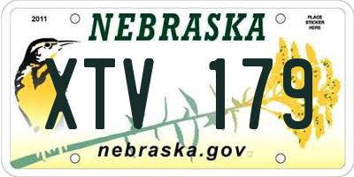 NE license plate XTV179