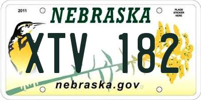 NE license plate XTV182