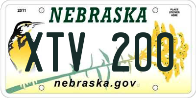 NE license plate XTV200