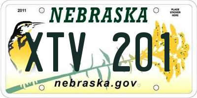NE license plate XTV201