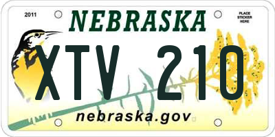 NE license plate XTV210